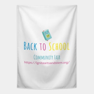 Back to School Community Fair Book Logo Tapestry