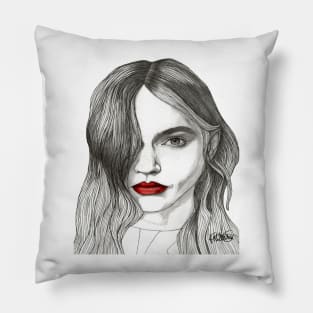 Sasha with Red Lips Pillow