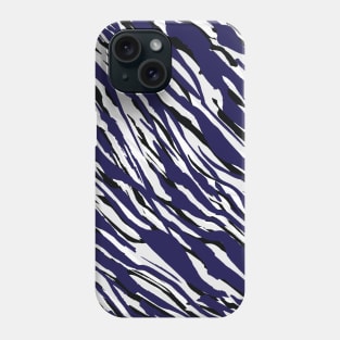 Zebra Print-Retro Modern- Abstract Pattern Square in Black ,White and Blue Phone Case