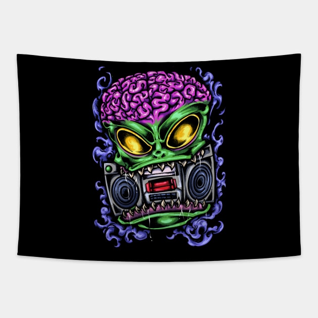 Alien Boom Box Tapestry by XXII Designs