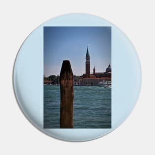 Venetian painted mooring post Pin
