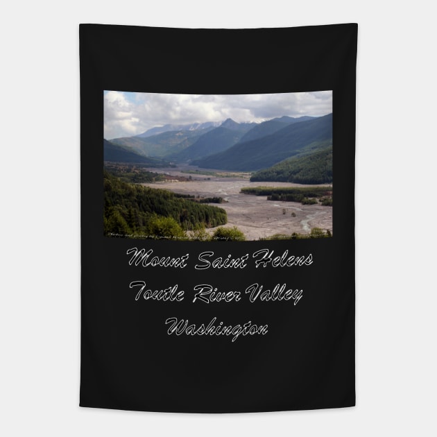 Toutle River Valley, Mount St Helens ash & debris Tapestry by DlmtleArt