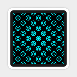 Neon Aqua Concentric Circles Magnet