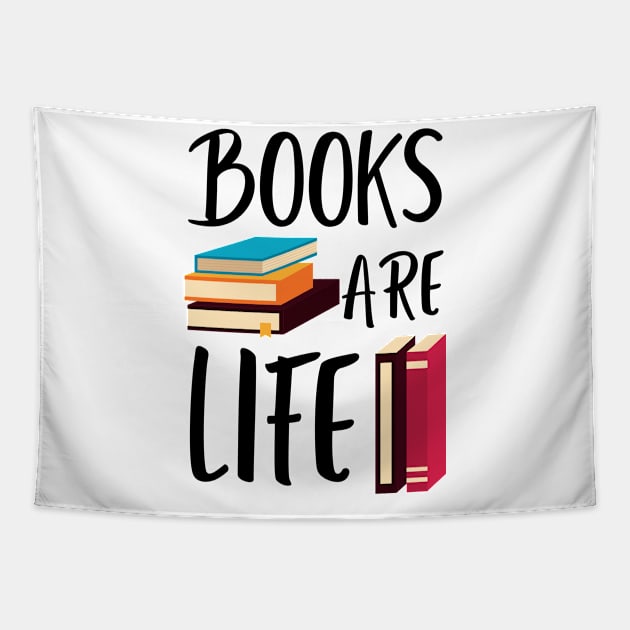 Books are Life Tapestry by Lomalo Design