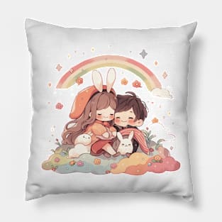 girl and boy Pillow