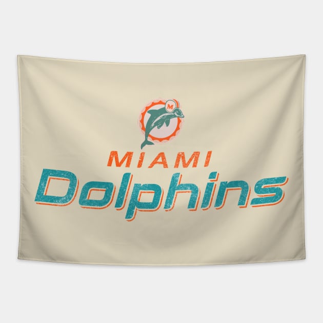 Miami-Dolphin-Retro Tapestry by harrison gilber