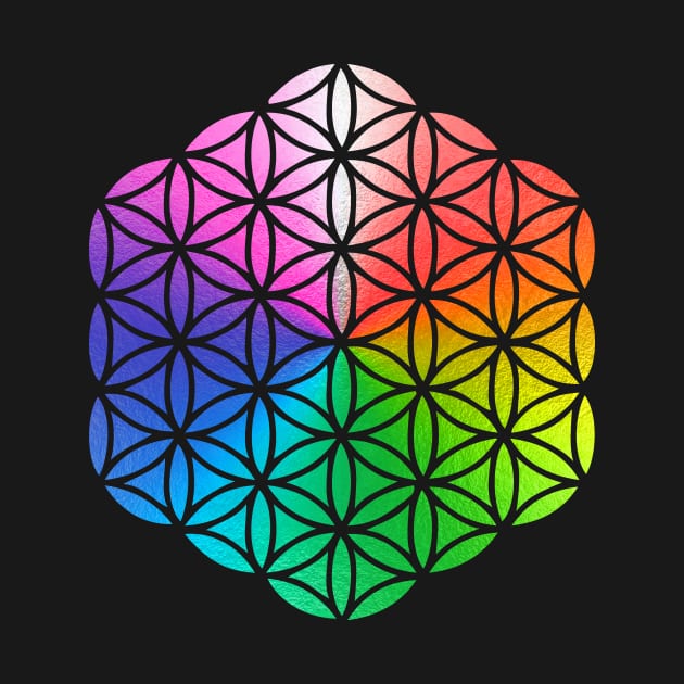 Flower of Life, Rainbow Colors by PixDezines