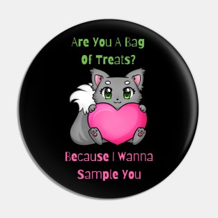 Flirty Cat, Are You A Bag Of Treats? Because I Wanna Sample You Pin