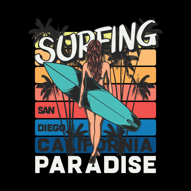 Surfing San Diego California Paradise by gdimido