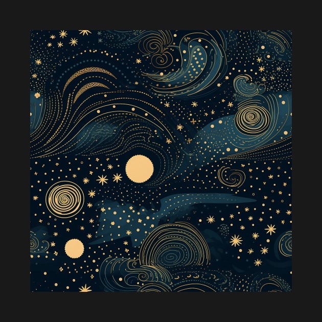 Dazzle in the Night: Make a Stellar Statement with Our Exquisite 'Starry Night' Pattern! by PixelPusherArt