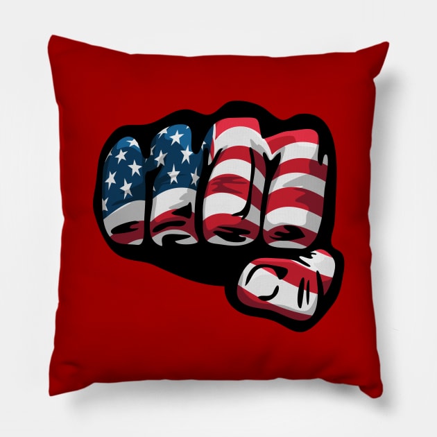 American Flag Fist Pillow by hobrath