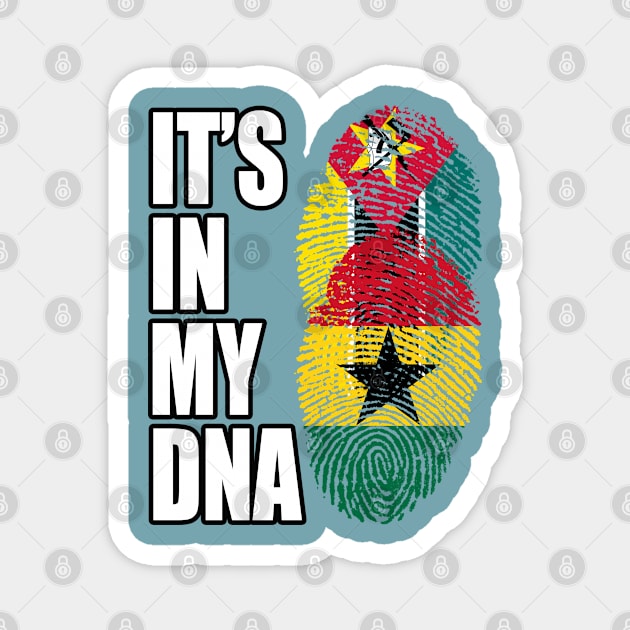 Ghanaian And Mozambican Mix DNA Flag Heritage Magnet by Just Rep It!!