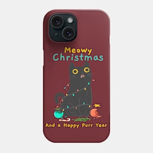 Meowy Christmas and a happy Purr Year / Christmas cat / Cat Phone Case