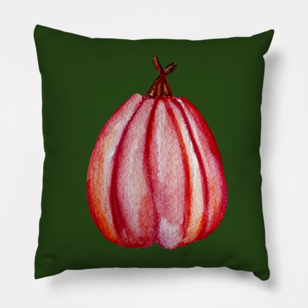 Red Pumpkin Pillow by Manitarka