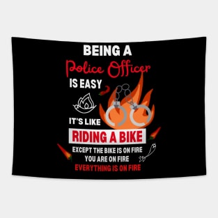 Being a Police Officer Funny Saying Quote Busy Police in Town Tapestry