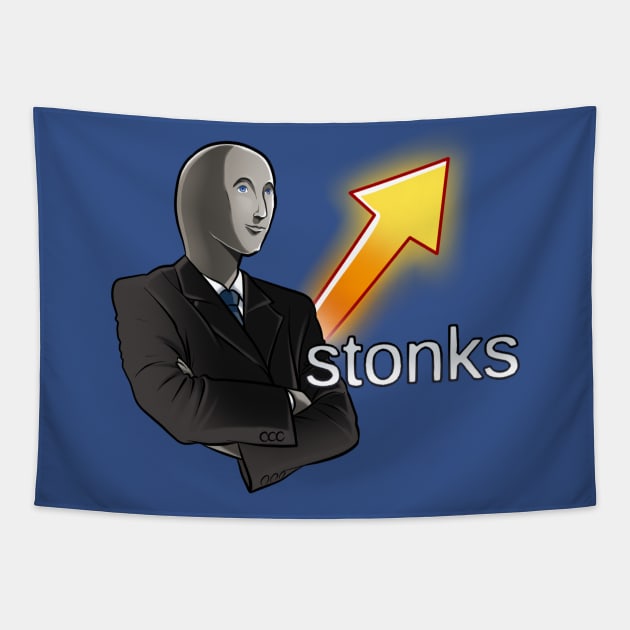 Stonks Tapestry by NikiP