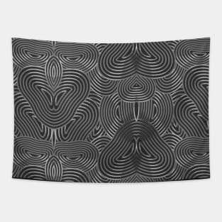 Ancient cultures pattern black and white Tapestry