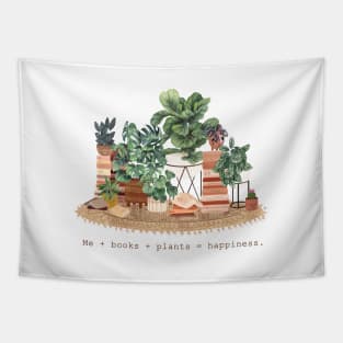 Books and plants illustration Tapestry