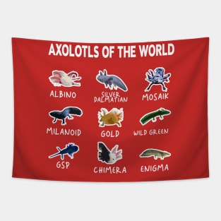 axolotls of the world funny Tapestry