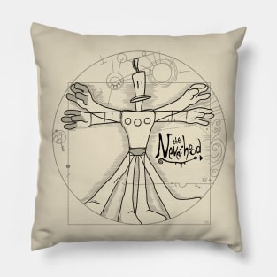 The Vitruvian Klaymen black Pillow