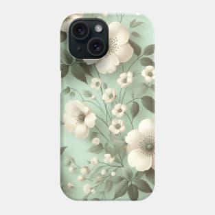 White Flowers Phone Case