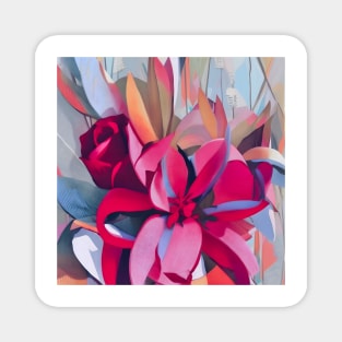 Burgundy Floral Abstract Magnet