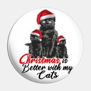 Christmas is Better With My Cats Pin