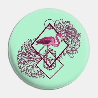 Floral Flamingo Pin