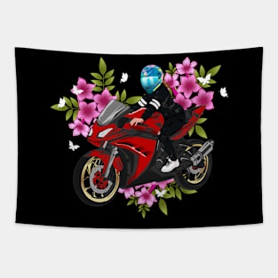 Biker Woman Tapestry