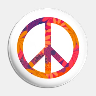 Floral Peace Sign Pin