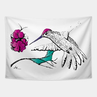 Hummingbird brightly coloured bird Tapestry