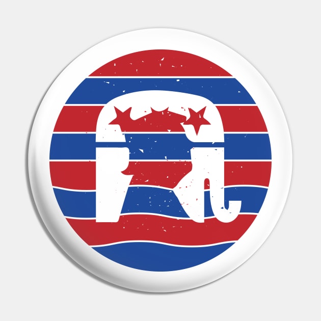 Donald trump with Republican elephant Pin by Daily Design