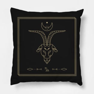 the signs of the zodiac symbol capricorn Pillow