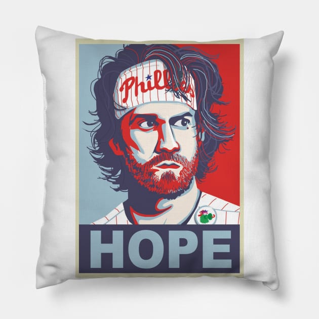 Phillies Hope Pillow by Tom Stiglich Cartoons