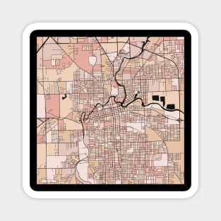 Fort Wayne Map Pattern in Soft Pink Pastels Magnet