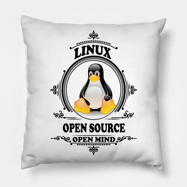 Linux - Open Source - Open Mind Pillow by Cyber Club Tees