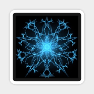 Abstract ice blue flame flower Magnet