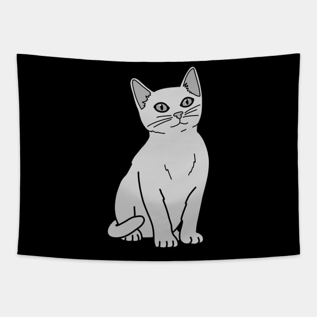 Russian Blue Cat Tapestry by Kelly Louise Art