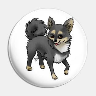 Dog - Chihuahua - Long Haired - Tri-Color Pin