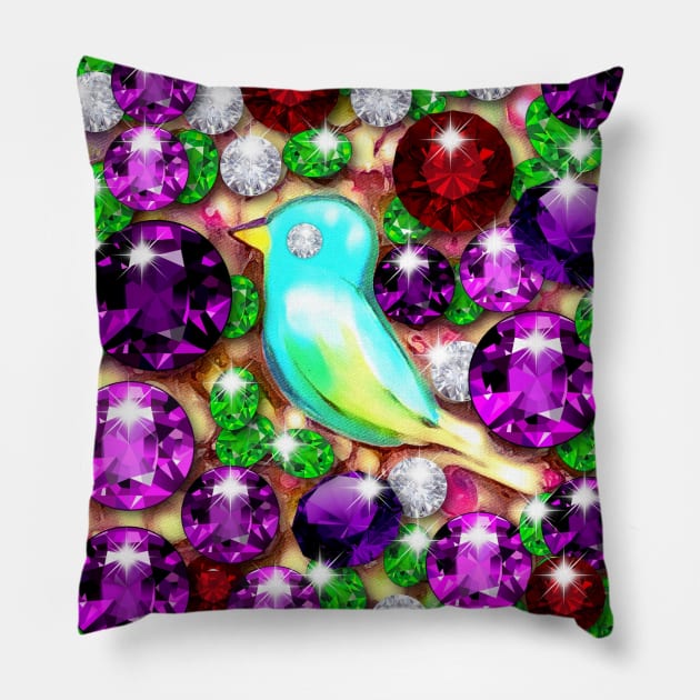 Blue Bird Pillow by KC Morcom aka KCM Gems n Bling aka KCM Inspirations