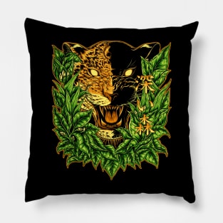 Lightning Leopard Dark Forest Pillow