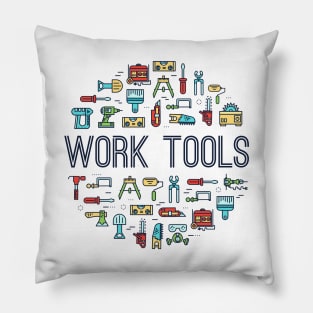 Work Tools Concept Pillow