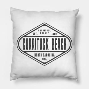 Currituck Beach, NC Summertime Weathered Sign Pillow