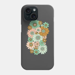 Retro Daisies in Blush + Jade Phone Case