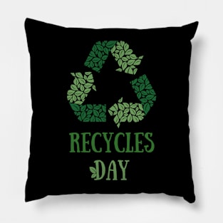 America Recycles Day green design Pillow