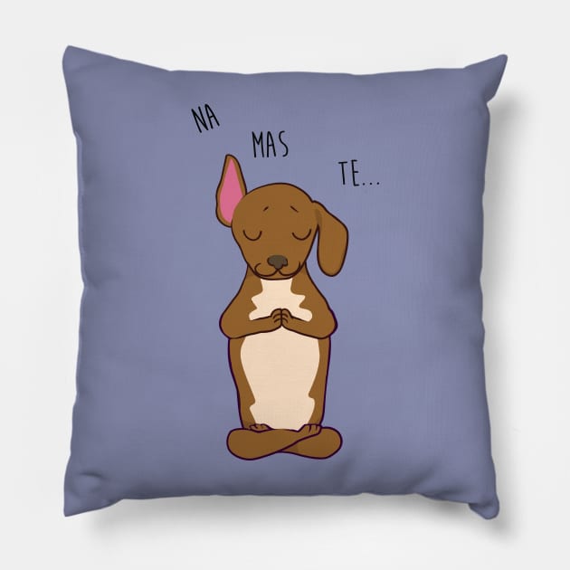 NAMASTE Chiweenie Pillow by huebucket