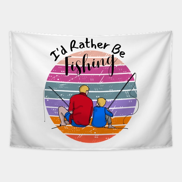 I'd Rather Be fishing Tapestry by Aspectartworks