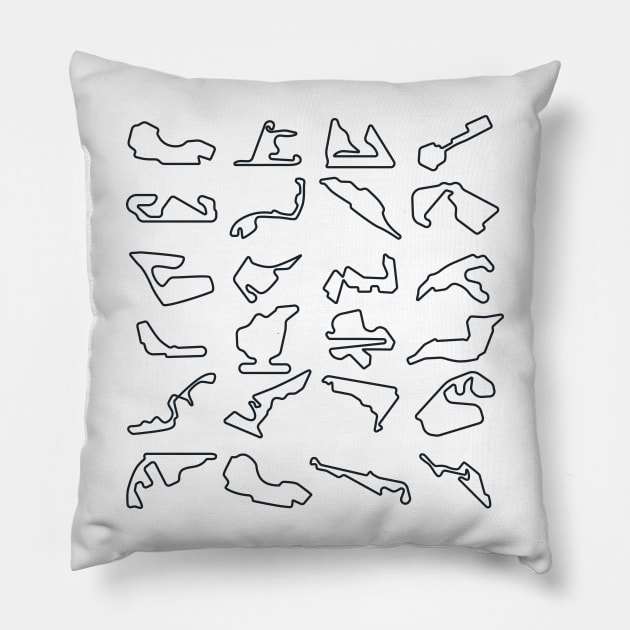 F1 Tracks Pillow by imlying