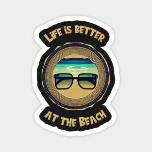 Life Is Better At The Beach Quote Vintage Magnet