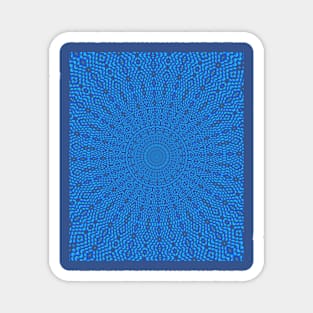 Love Radiates Heart Circle Pattern Blue Magnet
